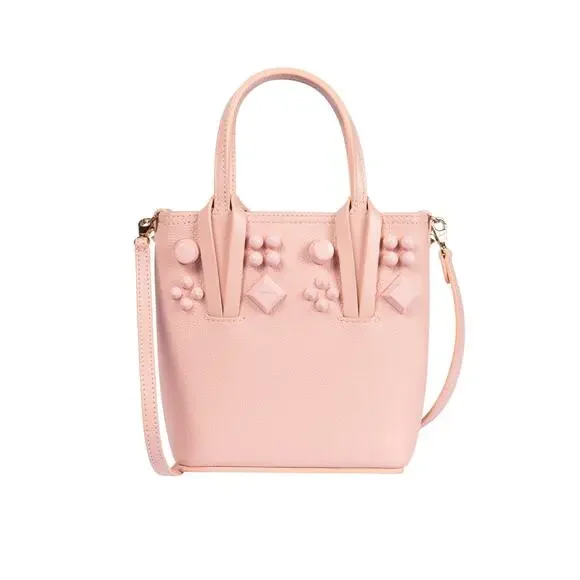 CHRISTIAN LOUBOUTIN Pink Leather Cabata Mini Tote Crossbody Bag - Picture 1 of 8